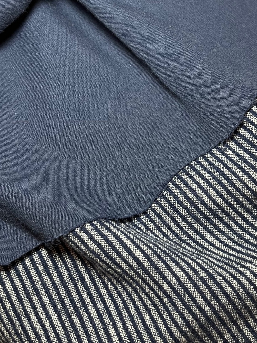 J. Crew Factory Linen and Cotton Blue Gray Striped A-Line Mini Skirt Size M - Picture 4 of 8